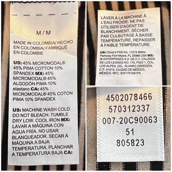 Chico’s Touch of Cool Sleeveless Mockneck Top, Striped, 8 Medium 570312337 - Picture 7 of 14